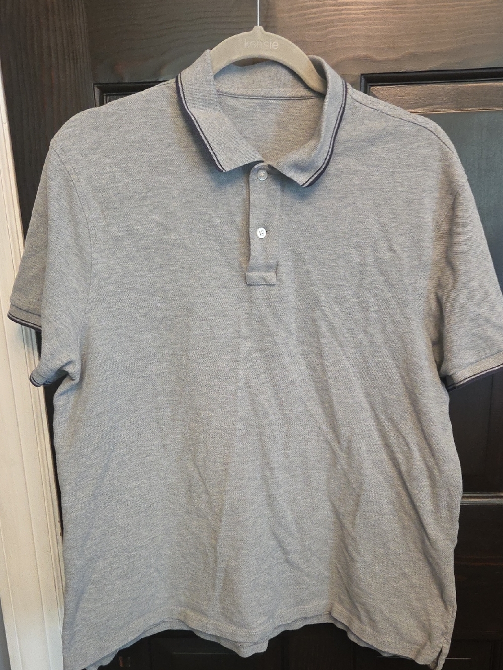 Men's Gray Polo Shirt with Contrast Trim